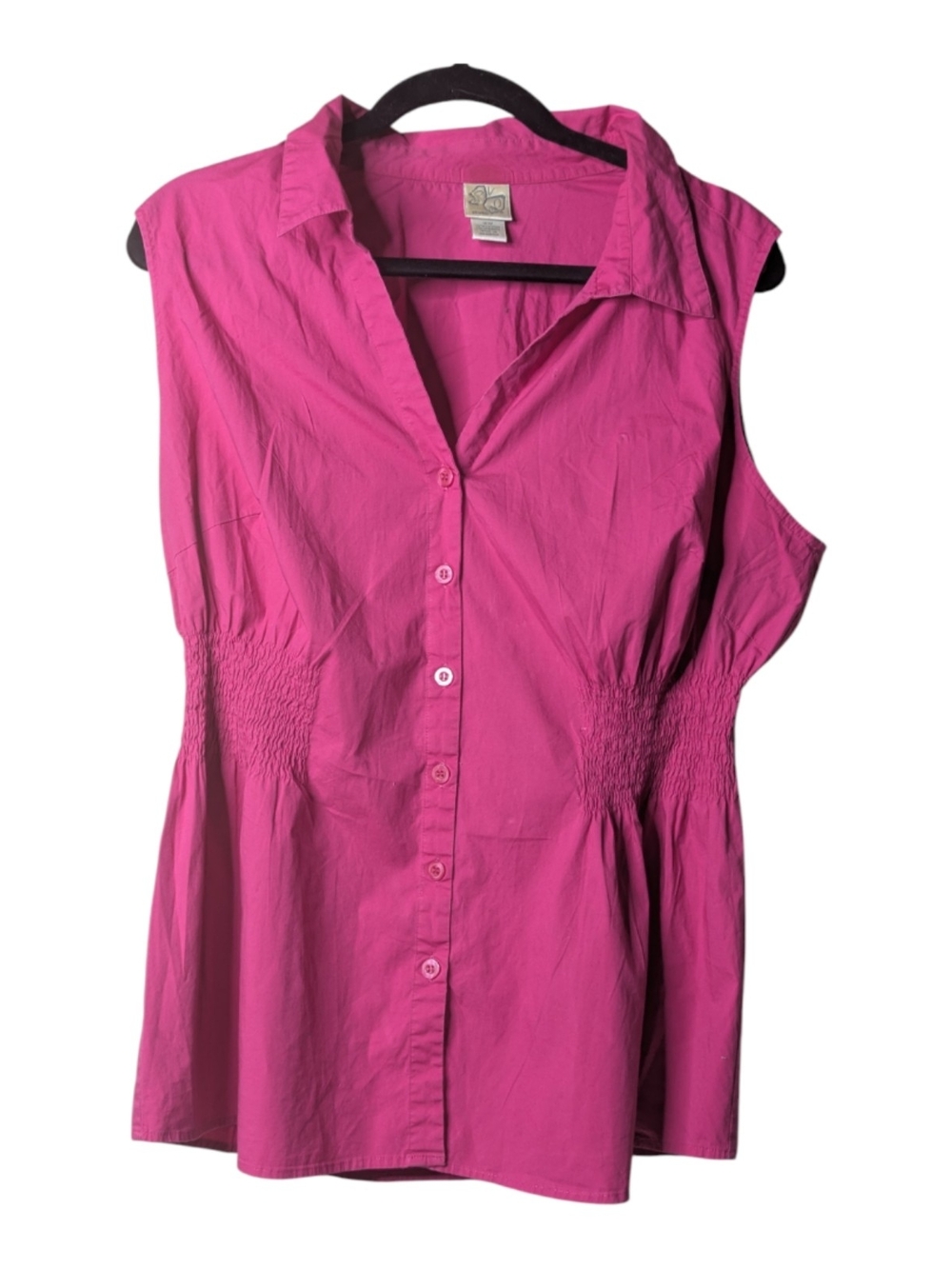 Fashion Bug Sleeveless Button Up Front Bright Pink Size 18W